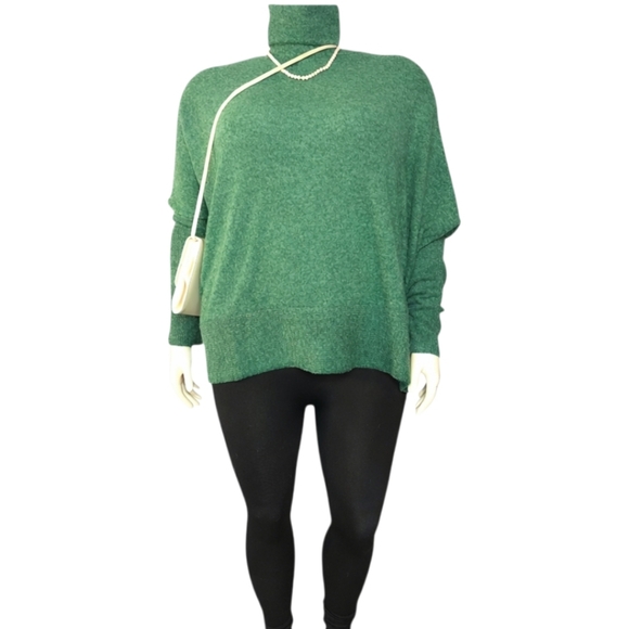 Zenana NWOT Cozy Turtleneck Sweater Green 2X/3X Oversized Soft Knit - Picture 1 of 8